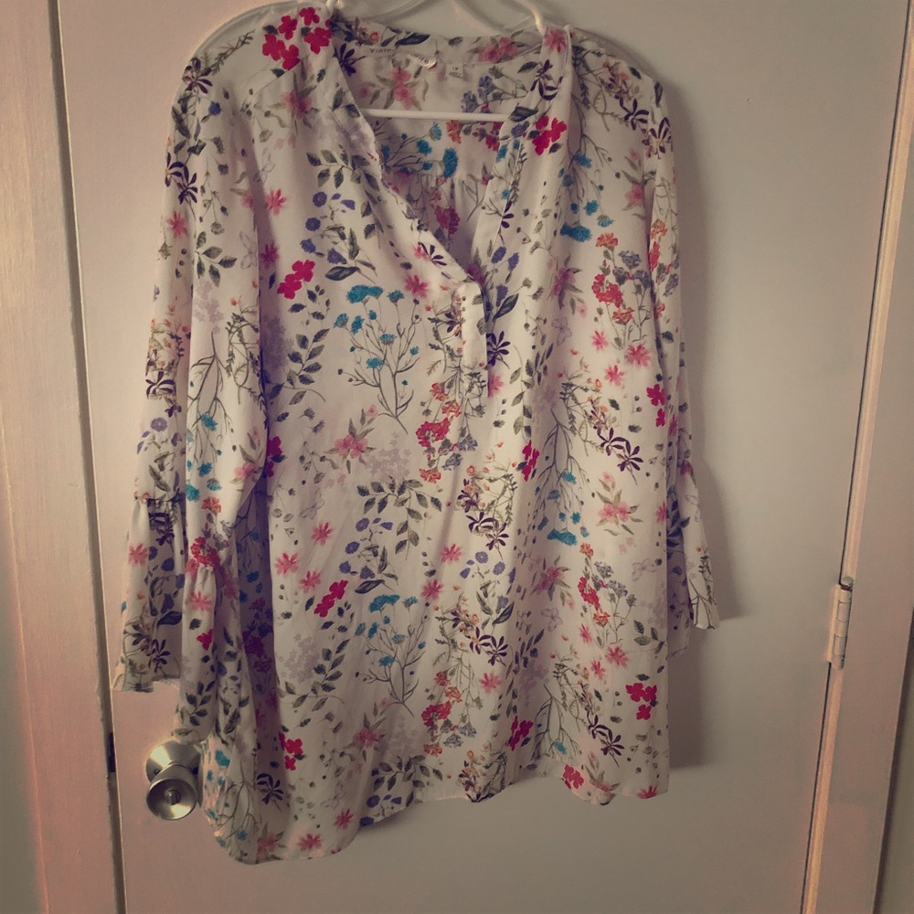 Floral work blouse